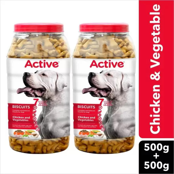 Active Treat Biscuits Buy 1 get 1 (2x500g) Real Chicken Dog Treat  (1000 g, Pack of 2)